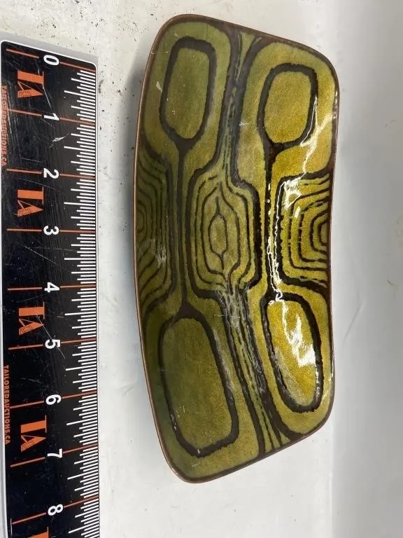 Enamel on Copper Dish, MCM Green Design