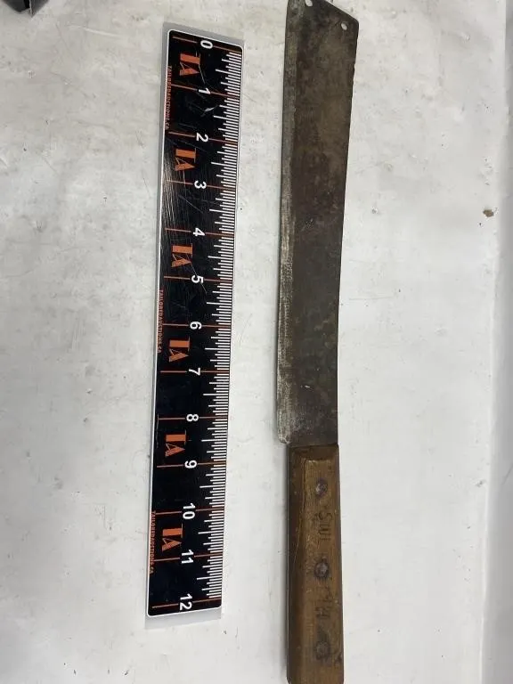 Antique Machete/Cleaver Knife with Wooden Handle