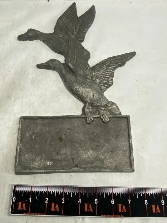 Cast Metal Flying Ducks Plaque/Tray