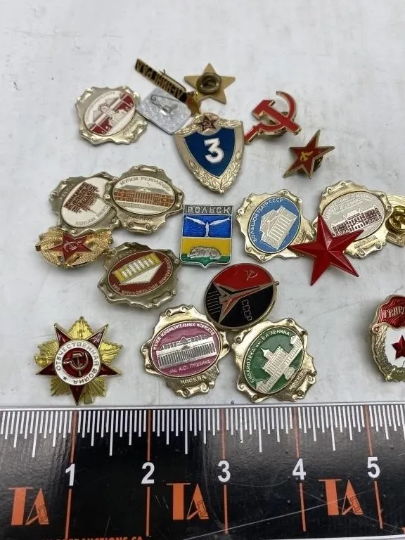 Soviet Russian Enamel Pin & Badge Collection