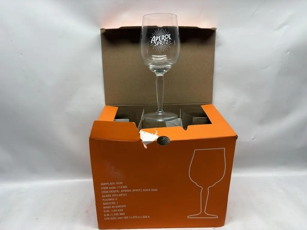 Aperol Spritz Wine Glasses, Set of 6