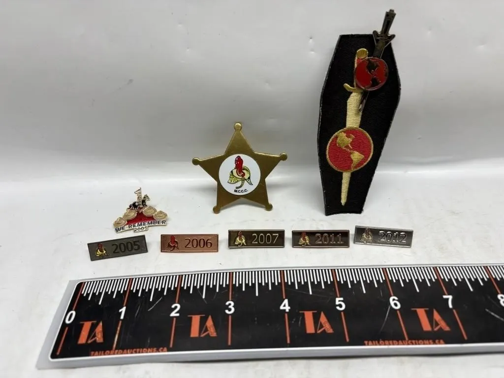 MCCC pins, badge & patch collection, 2005-2012