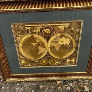 Vintage World Map 3 ft Art Print antique look