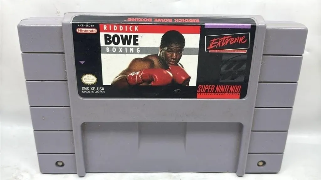 Super Nintendo SNES Riddick Bowe Boxing game cartr