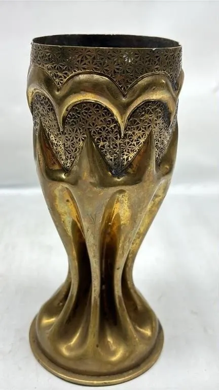 WWI Trench Art 1917 German 80mm Brass Shell Casing