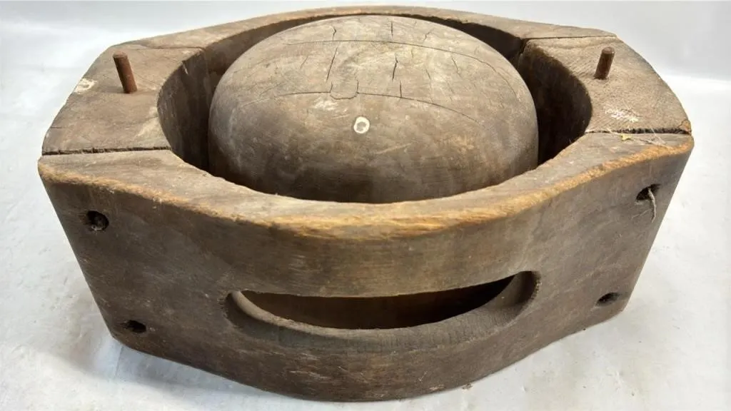 Antique Wood Bowler Hat Mold