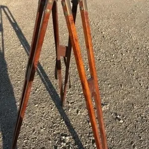 Antique Brass Wood Surveyors Level Tripod