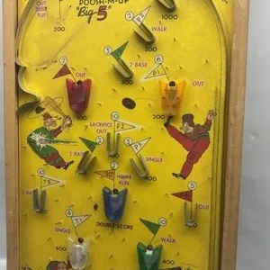 Vintage 5 in 1 Electric Poosh em Up pinball game