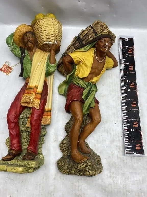 Bossons Chalkware Wall Figures, Set of 2