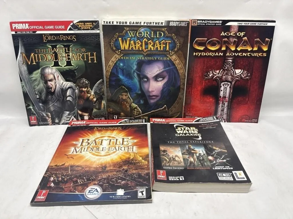 PC Game Strategy Guide Lot: LOTR, WoW, Conan, SWG