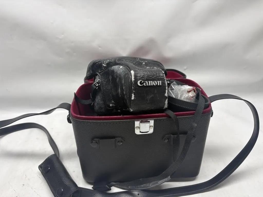 Canon AE-1 Camera with Lens and Bag