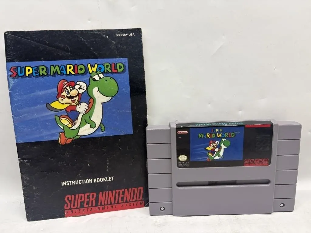 SNES Super Mario World Cartridge with Manual