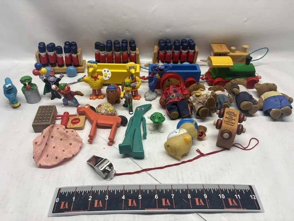 Sesame Street Figures, Gumby, Teddy Bears & Toy