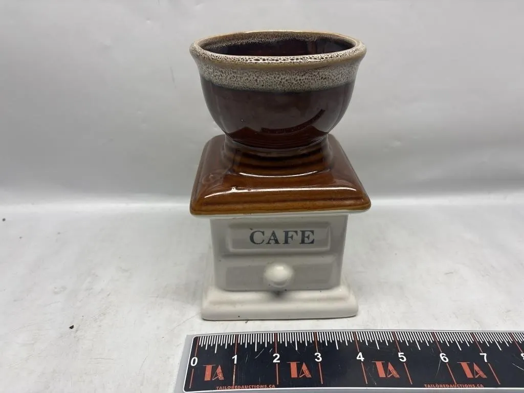 Ceramic Cafe Coffee Grinder Planter/Vase
