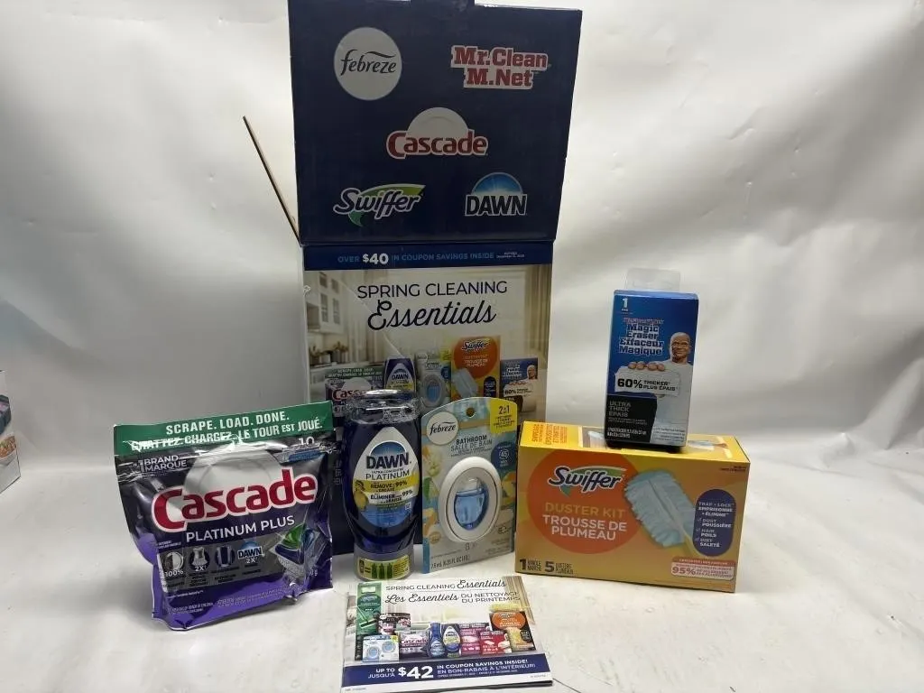 Cleaning Supplies Lot & Ice Cube Tray Set