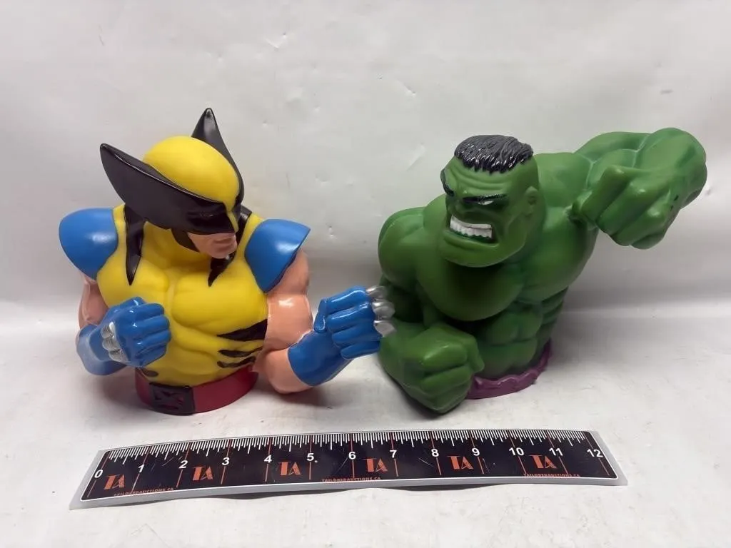 Marvel Wolverine & Hulk Bust Coin Banks