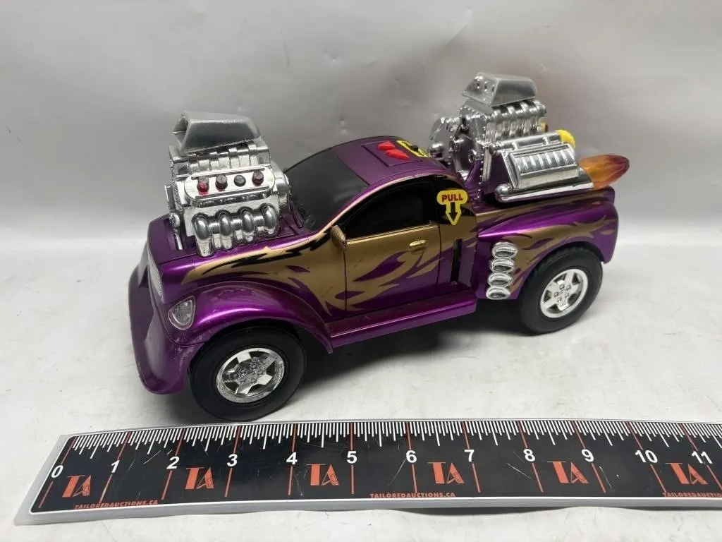 Toy State Purple/Gold Flame Hot Rod Truck w/ Dual