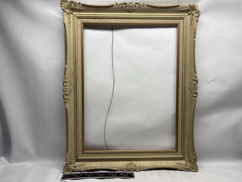 Ornate Gold-Tone Picture Frame with Damage