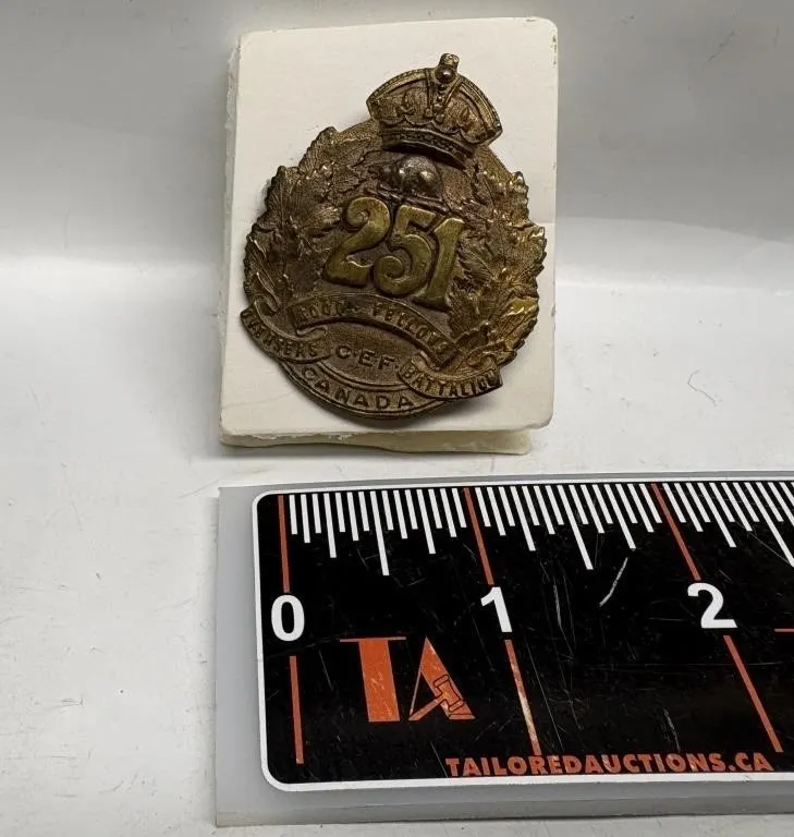 WWI 251st Battalion CEF Cap Badge, Canada