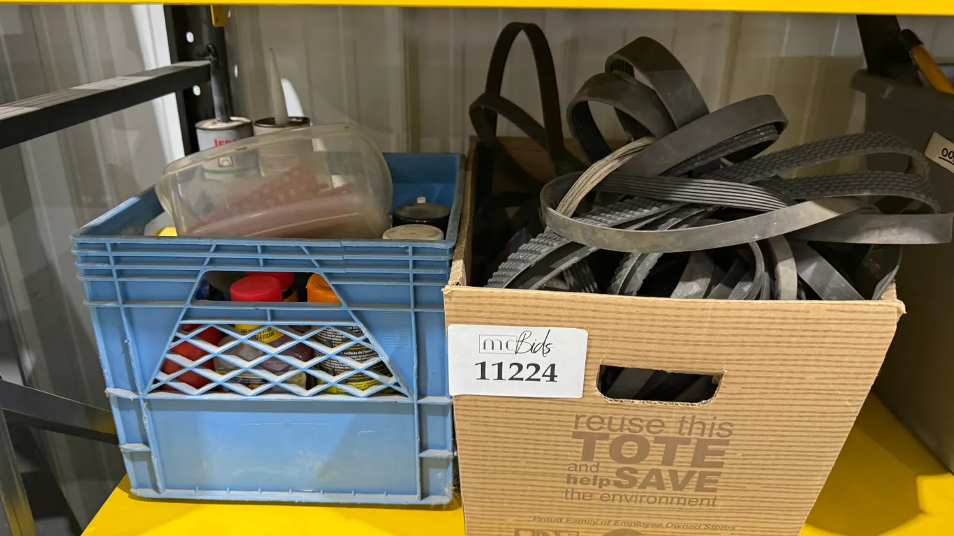 Various Shop Fluids, Spray and Variety of Belts