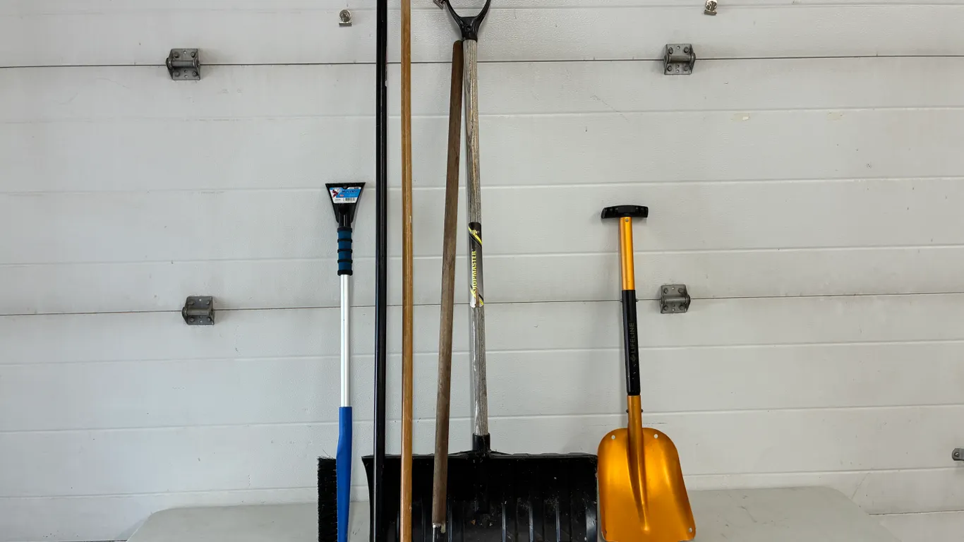 Shovels, Broom Handles and Hoe