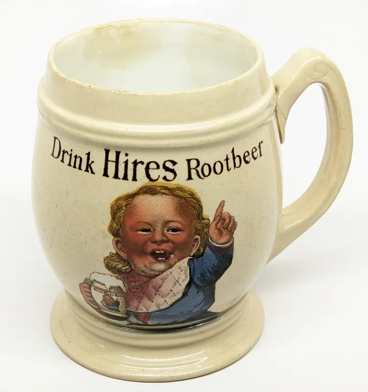 ANTIQUE STONEWARE MUG STEIN DRINK HIRES ROOT BEER (VILLEROY & BOCH)