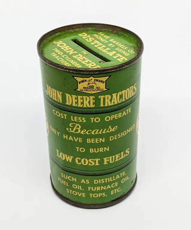 JOHN DEERE TRACTORS OIL CAN COIN BANK