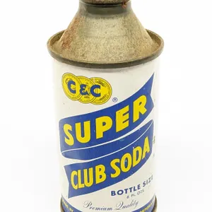 6 OZ CONE TOP SODA POP CAN C&C SUPER CLUB SODA
