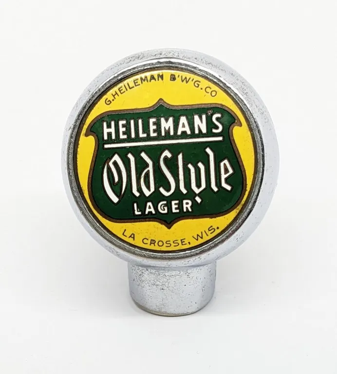 BALL TAP KNOB HANDLE HEILEMAN'S OLD STYLE LAGER BEER LA CROSSE WISCONSIN