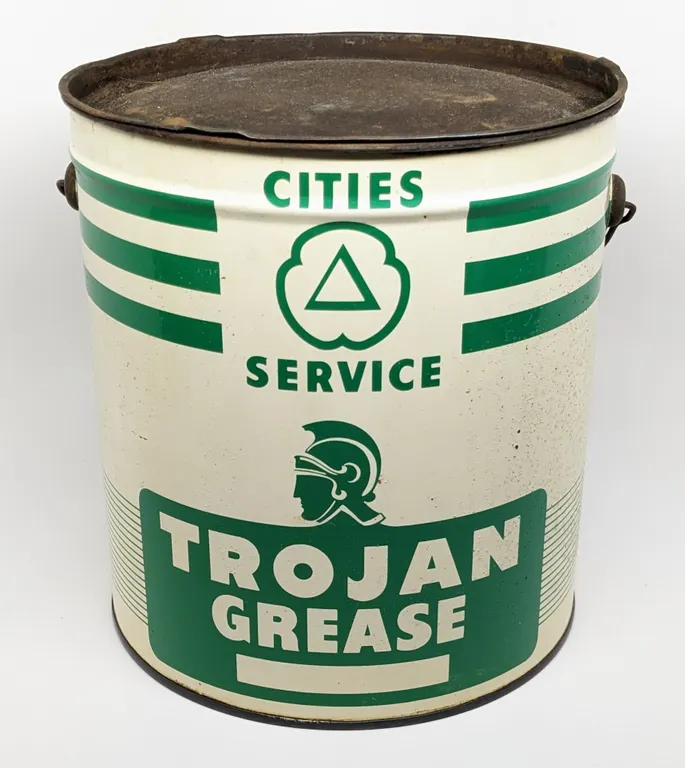 10# OIL CAN CITIES SERVICE TROJAN GREASE