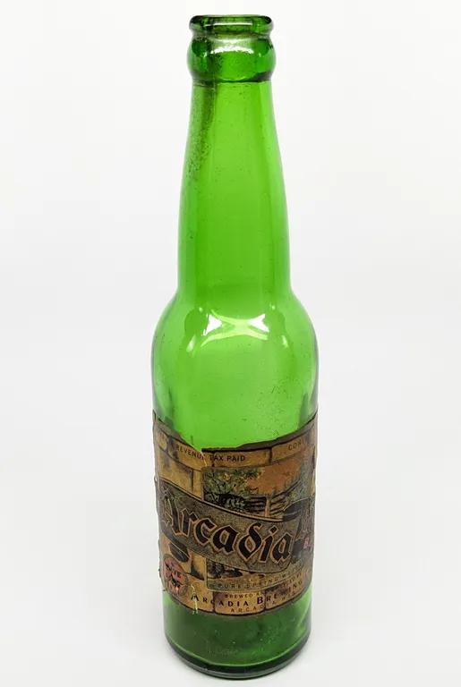 IRTP 12 OZ PAPER LABEL BOTTLE ARCADIA LAGER BEER WISCONSIN