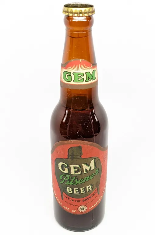 IRTP 12 OZ PAPER LABEL BOTTLEGEM PILSENER BEERWALTER BROS MENASHA WISCONSIN