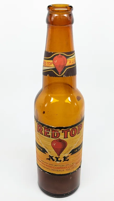 IRTP 12 OZ PAPER LABEL BOTTLE RED TOP ALE CINCINATTI OHIO