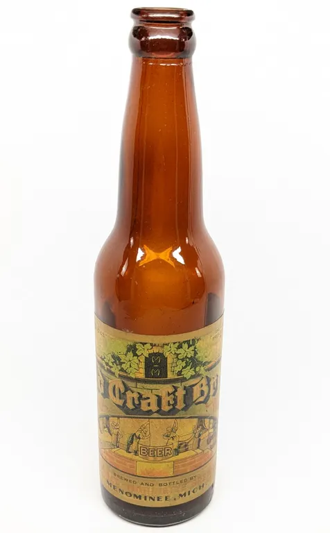 IRTP 12 OZ PAPER LABEL BOTTLE OLD CRAFT BREW BEER MENOMINEE MARINETTE BREWING CO MICHIGAN