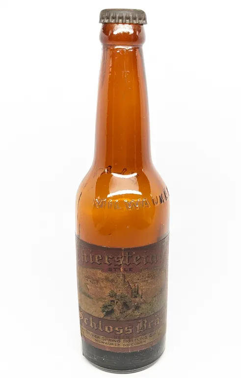 U-PERMIT 7-U-730-A 12 OZ PAPER LABEL BOTTLE THIERSTEINER SCHLOSS BRAU BEER SILVER SPRING BOTTLING MILWAUKEE WISCONSIN