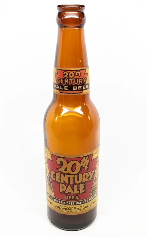 IRTP 12 OZ PAPER LABEL BOTTLE 20TH CENTURY PALE BEER DENMARK WISCONSIN