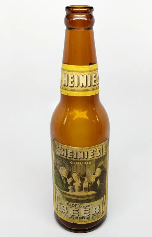 IRTP 12 OZ PAPER LABEL BOTTLE HEINIE'S OLD LAGER BEER HILLSBORO WICONSIN