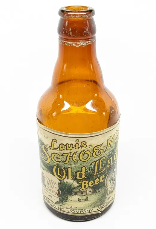 1934 TAX PAID 12 OZ PAPER LABEL STEINIE BOTTLE LOUIS SCHOEN'S OLD LAGER BEER WAUSAU WISCONSIN