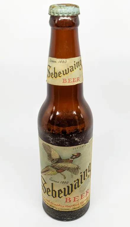 12 OZ PAPER LABEL BOTTLE SEBEWAING BEER MICHIGAN