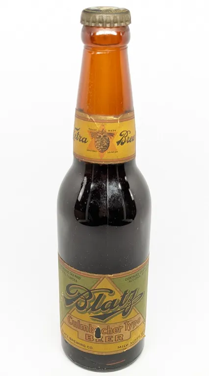 IRTP 12 OZ PAPER LABEL BOTTLE BLATZ CULMBACHER BEER MILWAUKEE WISCONSIN