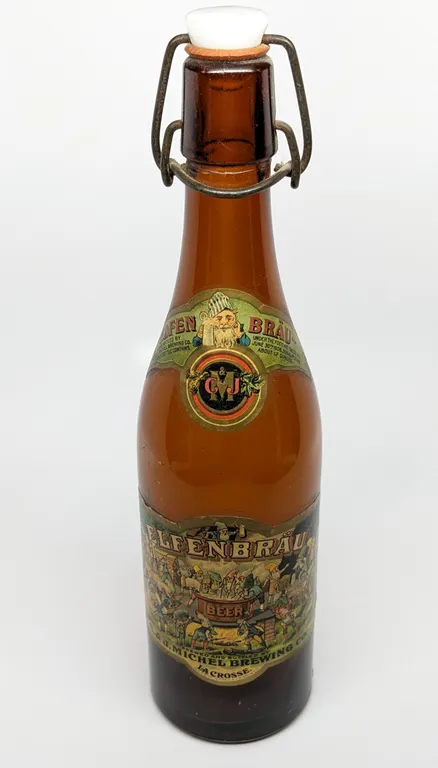 PRE PROHIBITION 12 OZ PAPER LABEL BOTTLE ELFENBRAU BEER C&J MICHEL BREWING LA CROSSE WISCONSIN