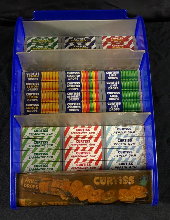 CURTISS CANDY COUNTRTOP DISPLAY RACK GUM DROPS & MINTS