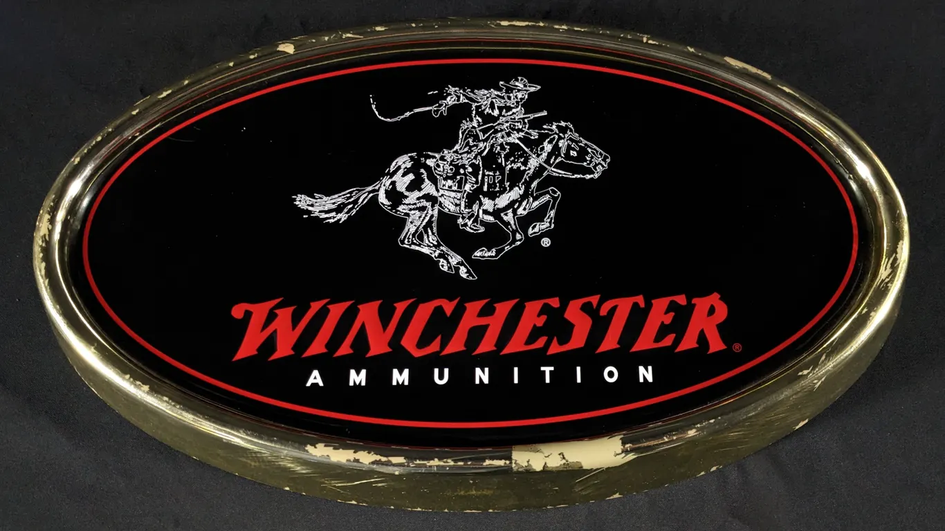 WINCHESTER AMMUNITION PLASTIC & METAL SIGN