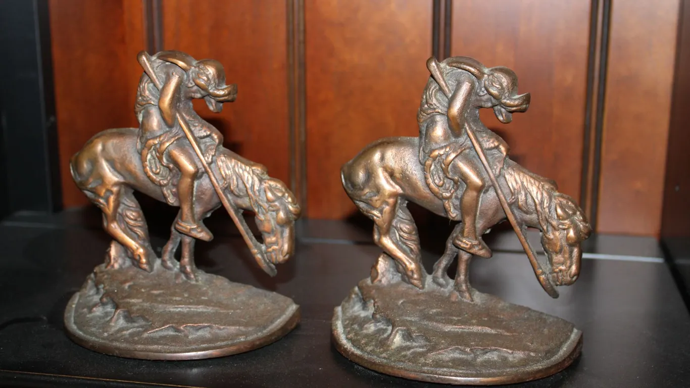 The Gift House "End of the Trail" Horse Rider Bookends