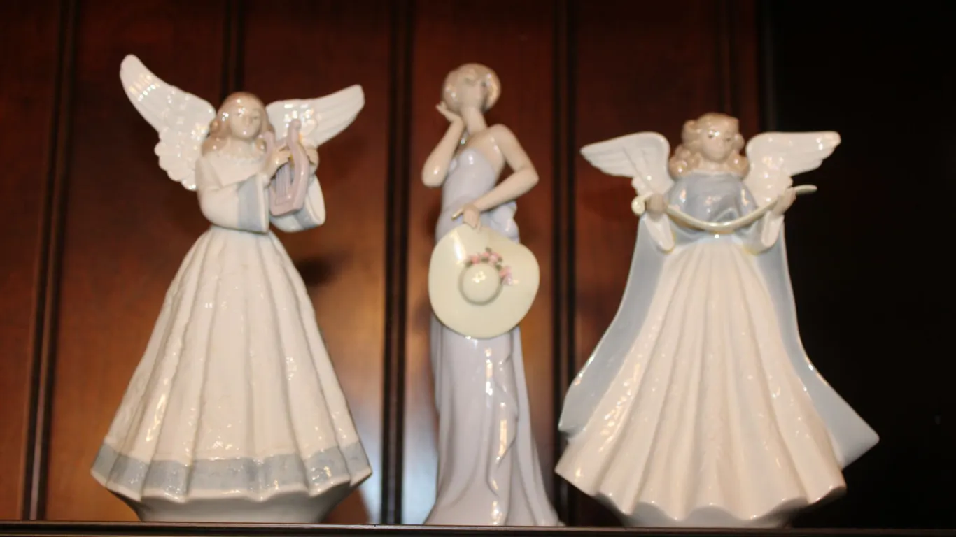Lladro Porcelain Angel & Woman Figurines