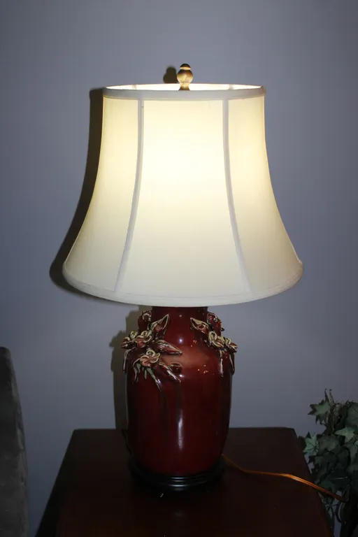 Burgundy Ceramic Table Lamp
