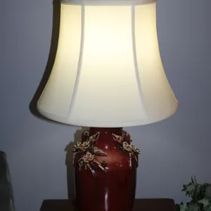Burgundy Ceramic Table Lamp