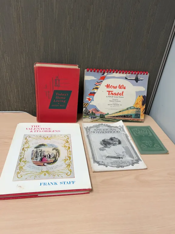 20th-Century Illustrated and Educational Books Including American Motherhood, Pop-Up Travel, and Hom