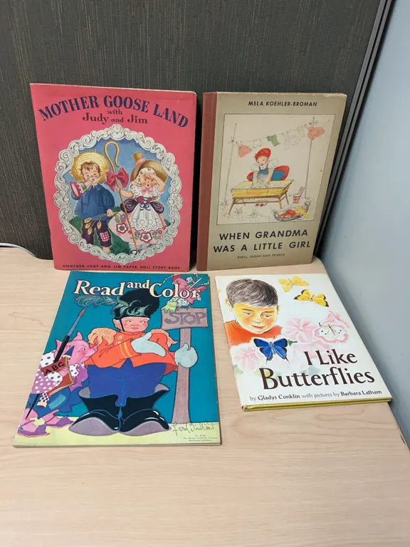 Mid-20th Century Illustrated Children's Books Including Mother Goose Land, When Grandma Was a Little