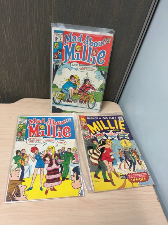 3 Classic Marvel Millie Comics: Mad About Millie #6, #12, and Millie the Model #152 (1967-1970s)